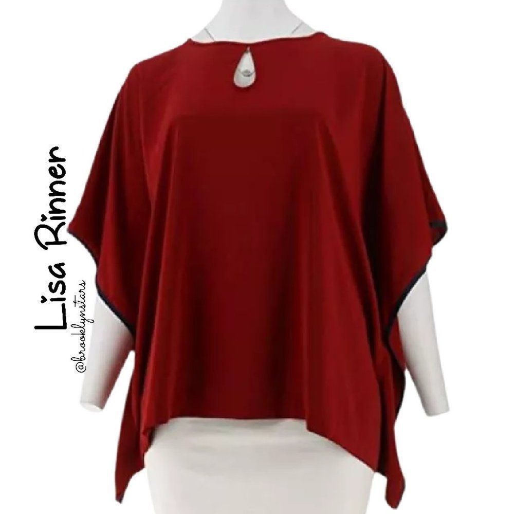 Lisa Rinna Collection Woven Top with Keyhole NEW - Picture 1 of 3